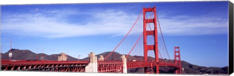 Framed Red suspension bridge, Golden Gate Bridge, San Francisco Bay, San Francisco, California, USA Print