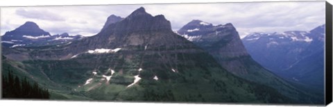 Framed Mountain range, US Glacier National Park, Montana, USA Print