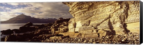 Framed Rock formations on an island, Elgol, Isle Of Skye, Inner Hebrides, Scotland Print