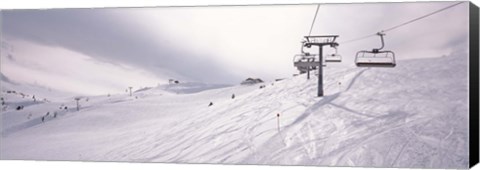 Framed Ski lifts in a ski resort, Kitzbuhel Alps, Wildschonau, Kufstein, Tyrol, Austria Print