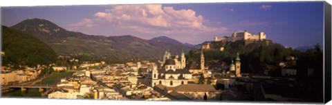 Framed High angle view of a city, Salzburg, Austria Print