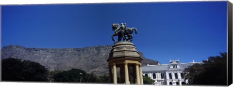 Framed War memorial with Table Mountain in the background, Delville Wood Memorial, Cape Town, Western Cape Province, South Africa Print