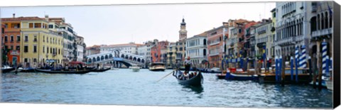 Framed Buildings at the waterfront, Rialto Bridge, Grand Canal, Venice, Veneto, Italy Print