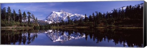 Framed Mt Shuksan Reflection at Picture Lake, North Cascades National Park Print