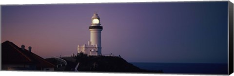 Framed Lighthouse at dusk, Broyn Bay Light House, New South Wales, Australia Print