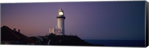 Framed Lighthouse at dusk, Broyn Bay Light House, New South Wales, Australia Print