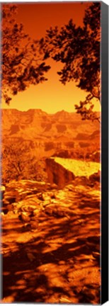 Framed Mountain range, Mather Point, Grand Canyon National Park, Arizona Print
