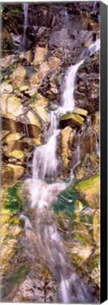 Framed Water flowing down rocks Print