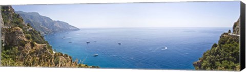 Framed Town at the coast, Positano, Amalfi Coast, Salerno, Campania, Italy Print