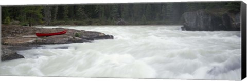 Framed River flowing in a forest, Kicking Horse River, Yoho National Park, British Columbia, Canada Print