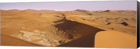 Framed Sand dunes in a desert, Namib-Naukluft National Park, Namibia Print