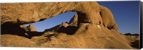 Framed Natural arch on a mountain, Spitzkoppe, Namib Desert, Namibia Print