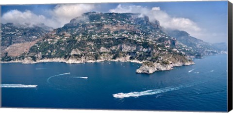 Framed Town at the waterfront, Amalfi Coast, Salerno, Campania, Italy Print