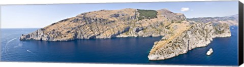 Framed Island in the sea, Punta Campanella, Bay of Ieranto, Capri, Naples, Campania, Italy Print