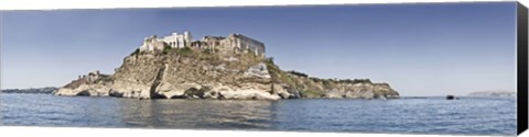 Framed Castle on an island, Castello Aragonese, Ischia Island, Procida, Campania, Italy Print