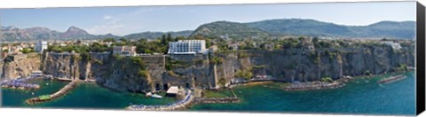 Framed Town on a cliff, Sorrento, Naples, Campania, Italy Print