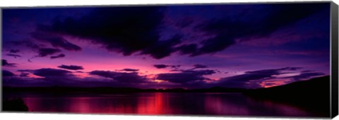 Framed Sunset over an island viewed from Applecross Peninsula, Isle of Skye, Inner Hebrides, Hebrides, Scotland Print