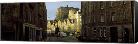 Framed Edinburgh Castle and street view, Edinburgh, Scotland Print