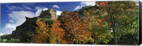 Framed Castle viewed through a garden, Edinburgh Castle, Edinburgh, Scotland Print