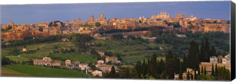 Framed High angle view of a cityscape, Orvieto, Umbria, Italy Print