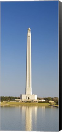 Framed Reflection of a monument in the pool, San Jacinto Monument, Texas, USA Print