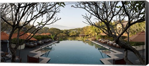 Framed Infinity pool in a hotel, Four Seasons Resort, Chiang Mai, Chiang Mai Province, Thailand Print