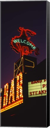 Framed Welcome sign of a bar, Million Dollar Cowboy Bar, Jackson, Jackson Hole, Teton County, Wyoming, USA Print