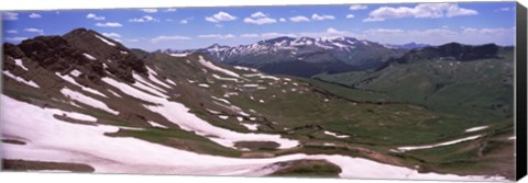 Framed Mountains covered with snow, West Maroon Pass, Crested Butte, Gunnison County, Colorado, USA Print