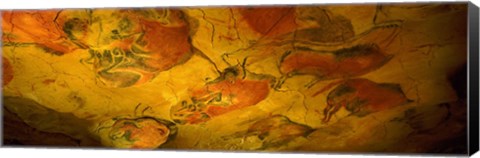 Framed Paleolithic paintings, Altamira Cave, Santillana del mar, Cantabria, Spain Print