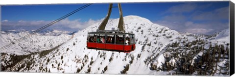 Framed Overhead cable car in a ski resort, Snowbird Ski Resort, Utah Print