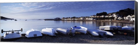 Framed Boats on the beach, Instow, North Devon, Devon, England Print