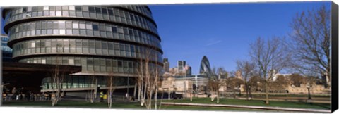 Framed Buildings in a city, Sir Norman Foster Building, London, England Print