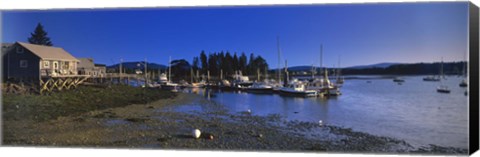 Framed Harbor in a national park, Bernard Harbor, Acadia National Park, Mount Desert Island, Hancock County, Maine, USA Print