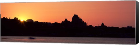 Framed City at sunset, Chateau Frontenac Hotel, Quebec City, Quebec, Canada Print