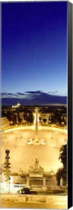 Framed Town square with St. Peter&#39;s Basilica in the background, Piazza del Popolo, Rome, Italy (vertical) Print