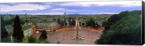 Framed Town square with St. Peter&#39;s Basilica in the background, Piazza del Popolo, Rome, Italy (horizontal) Print