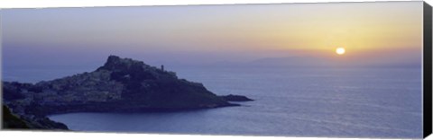 Framed Town at a coast, Castelsardo, Sassari, Sardinia, Italy Print