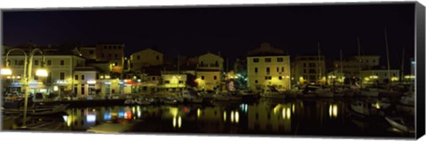 Framed Boats at a harbor, La Maddalena, Arcipelago Di La Maddalena National Park, Sardinia, Italy Print