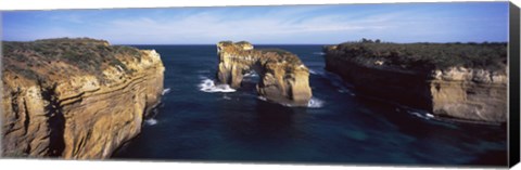 Framed Rock formations in the ocean, Campbell National Park, Great Ocean Road, Victoria, Australia Print