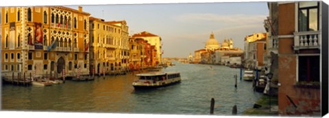 Framed Vaporetto water taxi in a canal, Grand Canal, Venice, Veneto, Italy Print