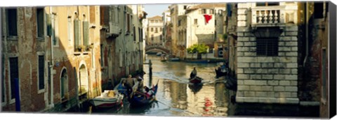 Framed Boats in a canal, Castello, Venice, Veneto, Italy Print