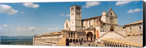 Framed Tourists at a church, Basilica of San Francisco, Assisi, Perugia Province, Umbria, Italy Print