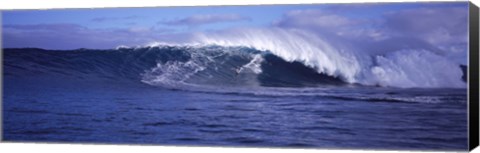 Framed Surfer in the ocean, Maui, Hawaii, USA Print