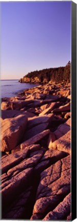 Framed Rock formations on the coast at sunset, Acadia National Park, Maine Print