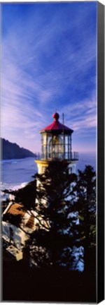 Framed Lighthouse at a coast, Heceta Head Lighthouse, Heceta Head, Lane County, Oregon (vertical) Print