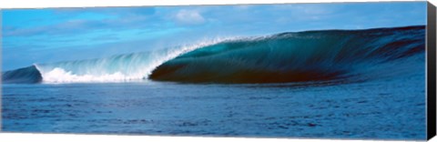 Framed Small waves in a dark blue sea Print