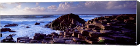 Framed Rock formations on the coast, Giants Causeway, County Antrim, Northern Ireland Print