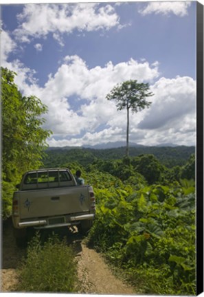 Framed Truck a dirt road, Malao, Big Bay Highway, Espiritu Santo, Vanuatu Print