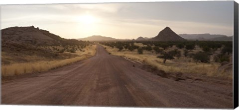 Framed Dirt road passing through a desert, Namibia Print