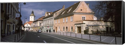 Framed Church in a city, Black Church, Brasov, Transylvania, Romania Print